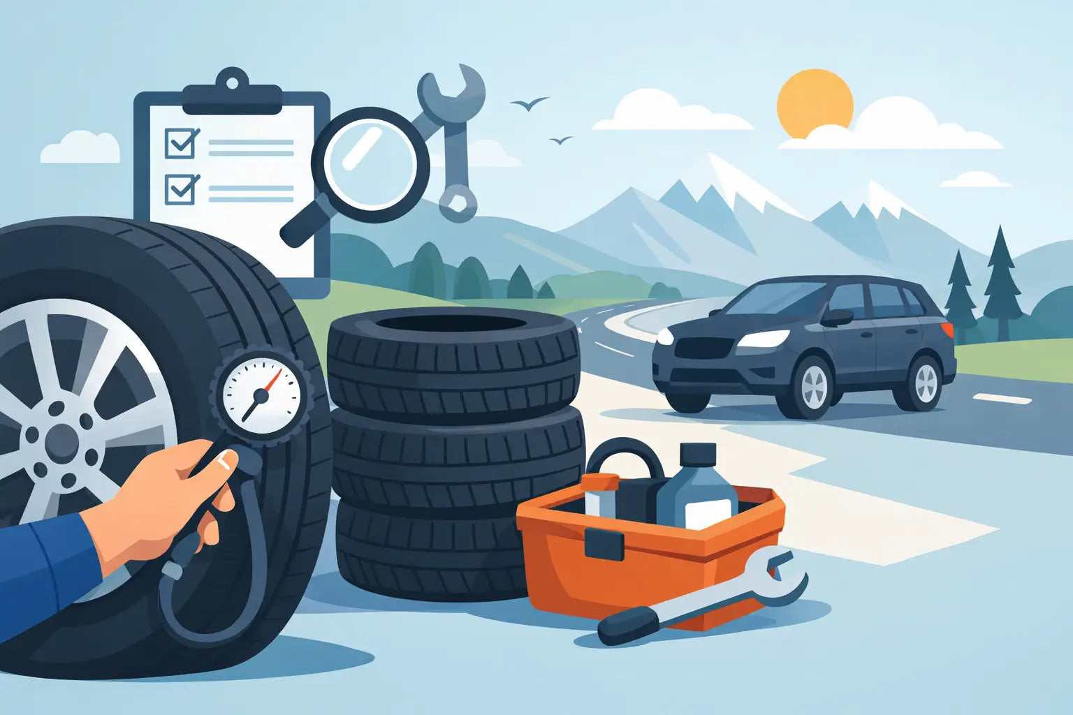 How to Prepare Tyres for a Road Trip Safely